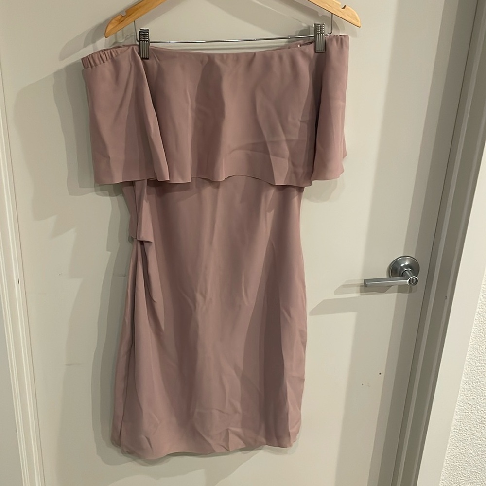 Reiss - Off shoulder mauver dress